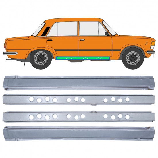 Popravni panel notranjega in zunanjega praga za Fiat 125p 1968-1991 / Komplet 12548