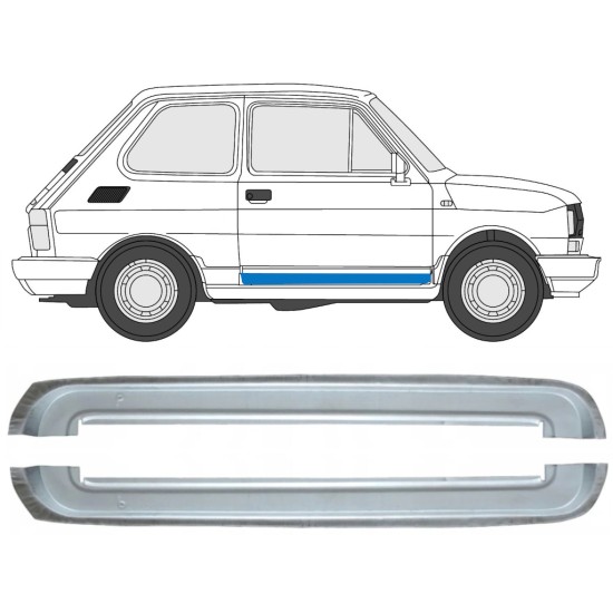 Notranji popravni panel sprednjih vrat za Fiat 126p 1972-2000 / Levo+Desno / Komplet 17265