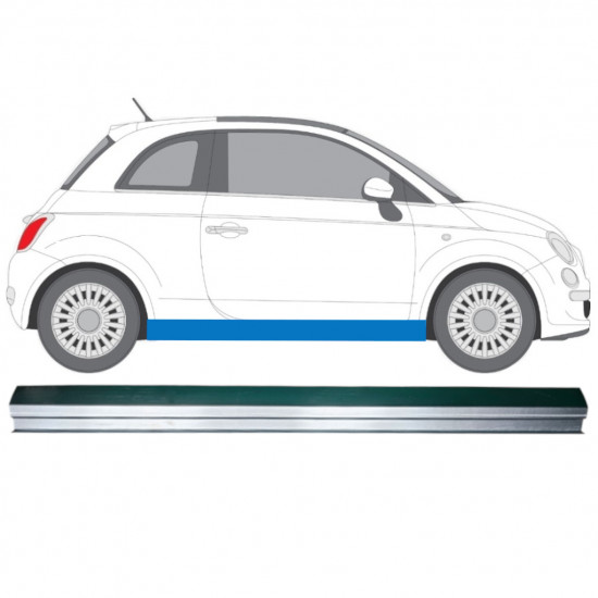 Popravni panel spodnjega praga za Fiat 500 2007-2018 / Levo = Desno (simetrično) 12946
