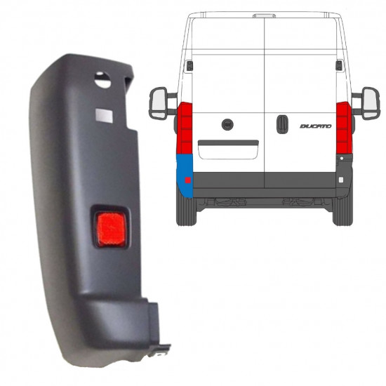 Vogal odbijača z odsevnikom za Fiat Ducato 2006-2018 / Leva /  9728