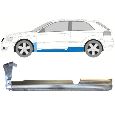 Popravni panel celotnega praga in sprednjega blatnika za Audi A3 8P 2003-2012 / Leva / Komplet 14707