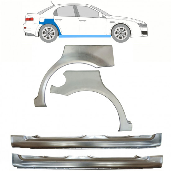 Popravni panel celotnega praga in zadnjega blatnika za Alfa Romeo 159 2005-2012 / Levo+Desno / Komplet 10300