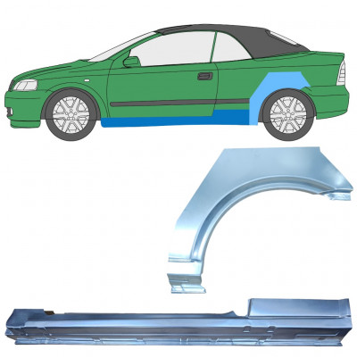 Reparaturni del praga in zadnjega blatnika za Opel Astra G 2001-2006 CABRIO / Leva / Komplet 12593