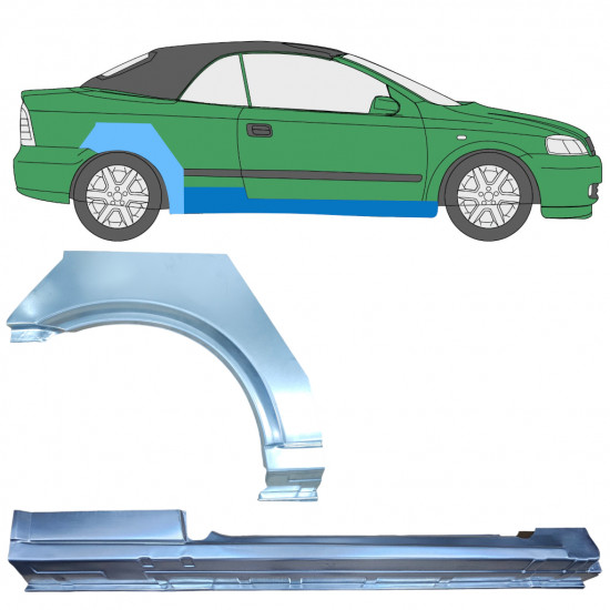 Reparaturni del praga in zadnjega blatnika za Opel Astra G 2001-2006 CABRIO / Desna / Komplet 12592