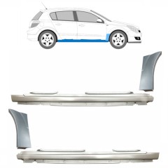 Popravni panel celotnega praga in sprednjega blatnika za Opel Astra H 2003-2014 / Komplet 11163