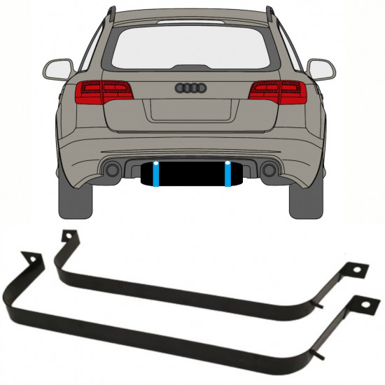 Trakovi za pritrditev rezervoarja goriva za Audi A6 C6 2004-2010 9393