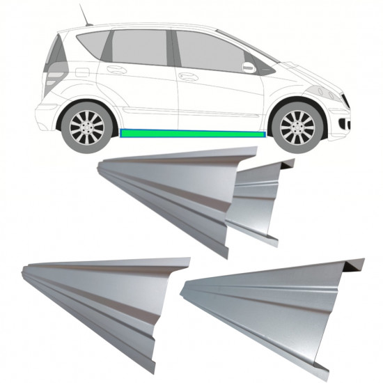 Popravni panel notranjega in zunanjega praga za Mercedes A-class 2004-2012 / Levo = Desno (simetrično) 11156