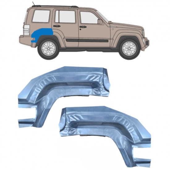 Popravni panel zadnjega dela zadnjega blatnika za Jeep Liberty 2008-2013 / Levo+Desno / Komplet 9955