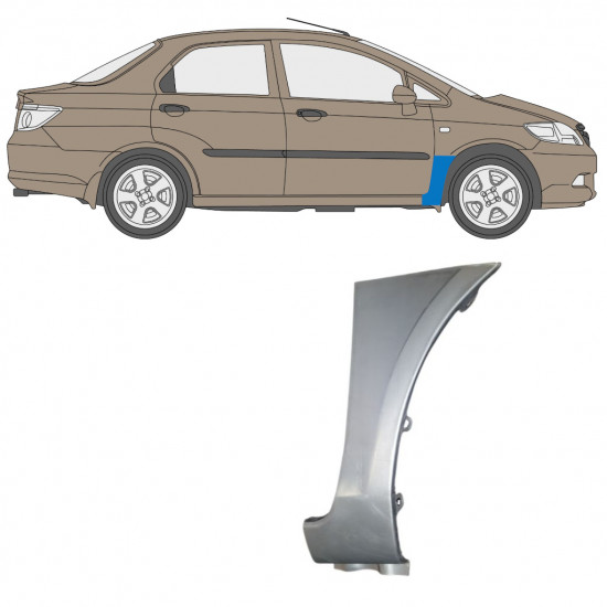 Popravni panel prednjega blatnika za Honda City 2002-2008 / Desna 7673