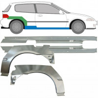 Reparaturni del praga in zadnjega blatnika za Honda Civic 1991-1995 / Levo+Desno / Komplet 9539
