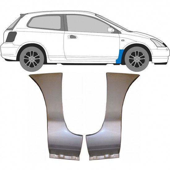 Popravni panel prednjega blatnika za Honda Civic 2001-2005 / Levo+Desno / Komplet 9634