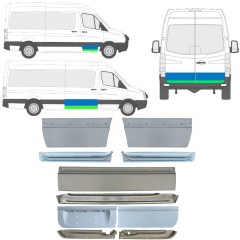 Notranji in zunanji popravni panel vrat za Volkswagen Crafter 2005-2017 / Levo+Desno / Komplet 14493