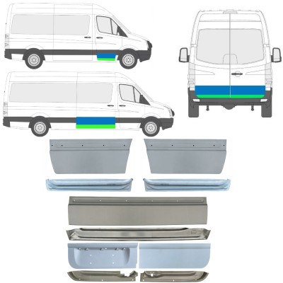 Notranji in zunanji popravni panel vrat za Volkswagen Crafter 2005-2017 / Levo+Desno / Komplet 14493