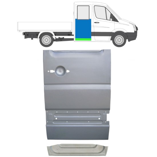 Notranji in zunanji popravni panel zadnjih vrat za Volkswagen Crafter 2005-2017 / Desna / Komplet 14275