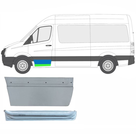 Notranji in zunanji popravni panel sprednjih vrat za Volkswagen Crafter 2005-2017 / Leva / Komplet 14029