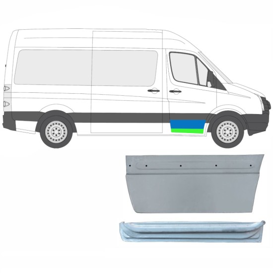 Notranji in zunanji popravni panel sprednjih vrat za Volkswagen Crafter 2005-2017 / Desna / Komplet 14028