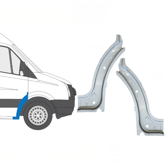 Notranji popravni panel sprednjega blatnika za Volkswagen Crafter 2005-2017 / Levo+Desno / Komplet 15500