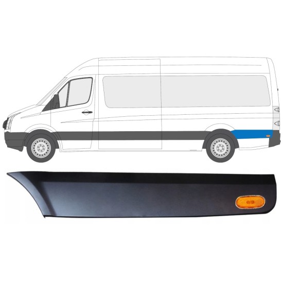 Obloga stranskega dela zadnjega blatnika za kolesom z lučjo za Volkswagen Crafter 2005-2017 / Leva / Komplet 13996