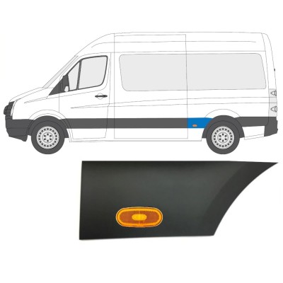 Obloga stranskega dela zadnjega blatnika z lučjo za Volkswagen Crafter 2005-2017 / Leva / Komplet 14089
