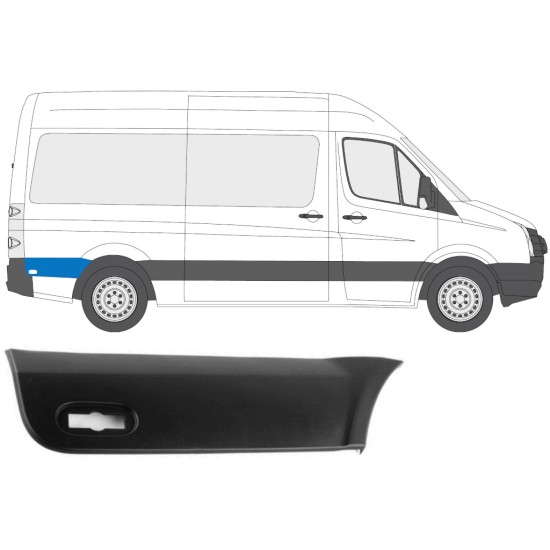 Obloga stranskega dela zadnjega blatnika za kolesom za Volkswagen Crafter 2005-2017 / Desna 13691