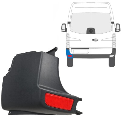 Vogal odbijača z odsevnikom za Volkswagen Crafter 2005-2017 / Leva / Komplet 15552