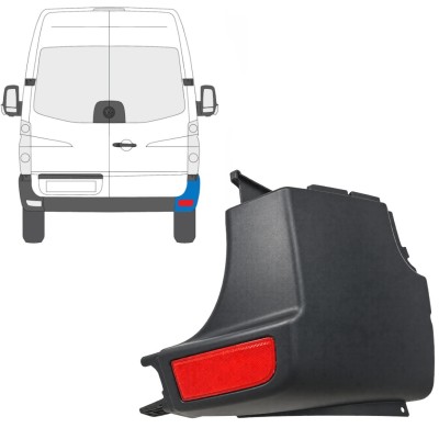 Vogal odbijača z odsevnikom za Volkswagen Crafter 2005-2017 / Desna / Komplet 15553