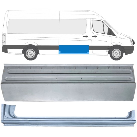 Popravni panel drsnih vrat in praga za Volkswagen Crafter 2005-2017 / Desna / Komplet 14317