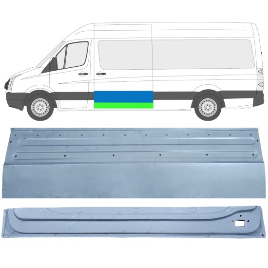 Zunanji spodnji popravni panel drsnih vrat za Volkswagen Crafter 2005-2017 / Leva / Komplet 14320
