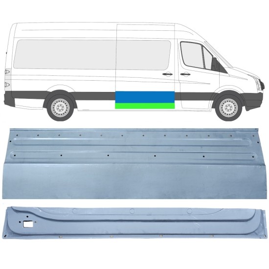 Zunanji spodnji popravni panel drsnih vrat za Volkswagen Crafter 2005-2017 / Desna / Komplet 14319