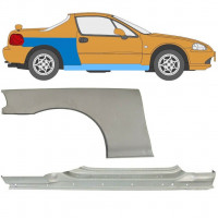 Popravni panel celotnega praga in zadnjega blatnika za Honda Civic CRX Del Sol 1992-1998 / Desna 11143