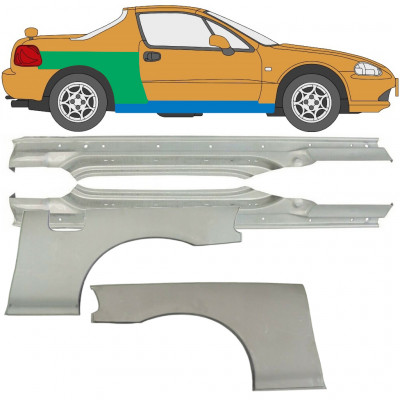 Reparaturni del praga in zadnjega blatnika za Honda Civic CRX Del Sol 1992-1998 / Komplet 9519