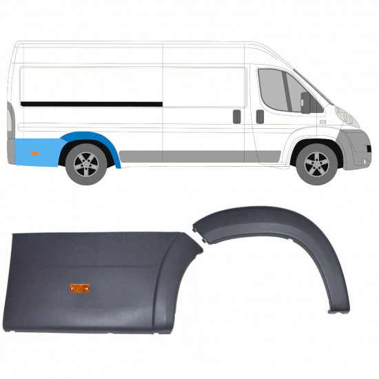 Obloga stranskega dela zadnjega blatnika z lučjo za Fiat Ducato Boxer Relay 2006-2018 / Desna / Komplet 10245