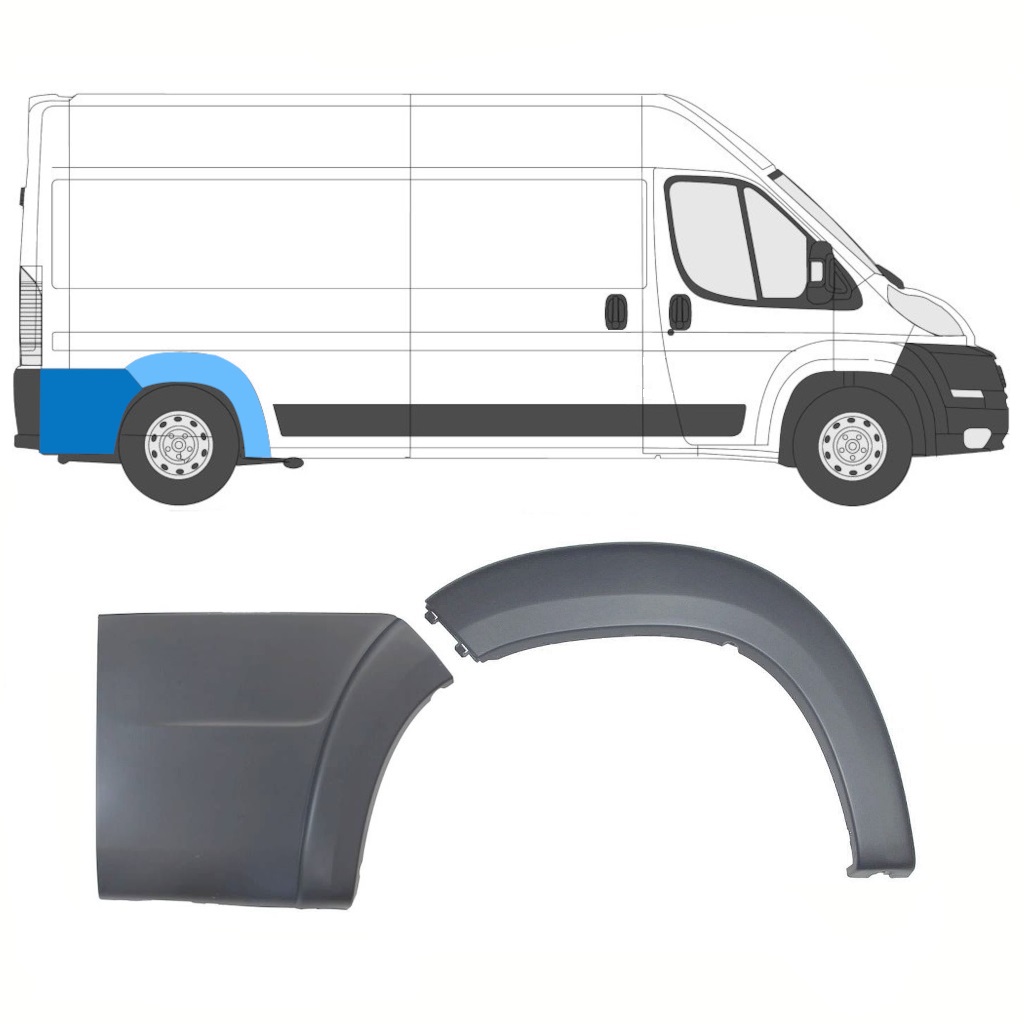 Set Oblog Zadnjega Loka Blatnika Za Fiat Ducato 2006-2018 / Desna / 8472