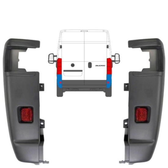 Vogal zadnjega odbijača 270 stopinj za Fiat Ducato 2006-2018 / Levo+Desno / Komplet 9835