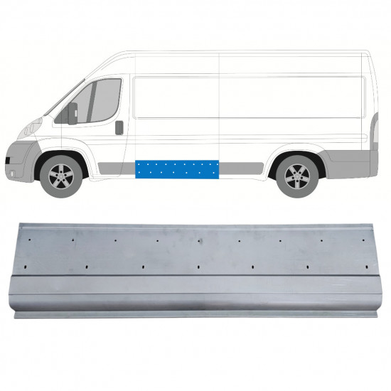 Popravni panel stranske stene z luknjami za Fiat Ducato 2006-  / Leva 12446