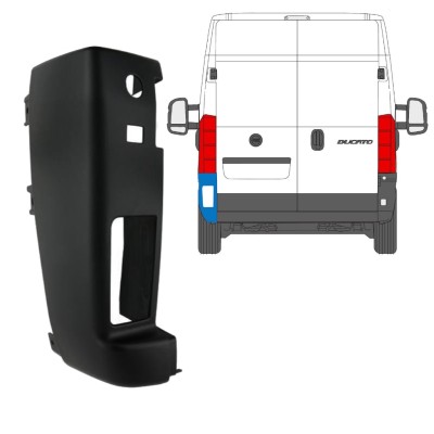 Vogal zadnjega odbijača 180 stopinj za Fiat Ducato 2018- / Leva 15203