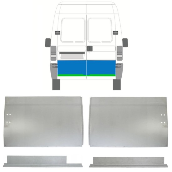 Notranji in zunanji popravni panel zadnjih vrat za Peugeot Boxer 1994-2006 / Levo+Desno / Komplet 14454
