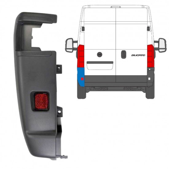 Vogal zadnjega odbijača 270 stopinj za Fiat Ducato 2006-2018 / Leva 7716