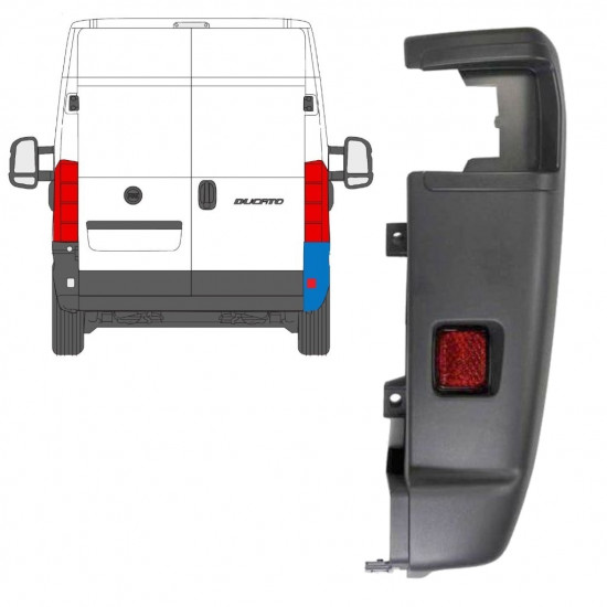 Vogal zadnjega odbijača 270 stopinj za Fiat Ducato 2006-2018 / Desna 7715