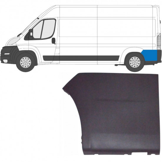 Obloga stranskega dela zadnjega blatnika za Fiat Ducato 2006- / Leva 6553