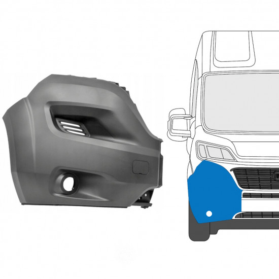 Sprednji odbijač z luknjo za Fiat Ducato 2014-2018 / Desna 9039