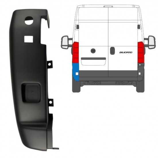 Vogal zadnjega odbijača 180 stopinj za Fiat Ducato 2018- / Leva 8432