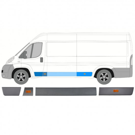 Set oblog z lučjo za Fiat Ducato 2006- / Leva /  10449