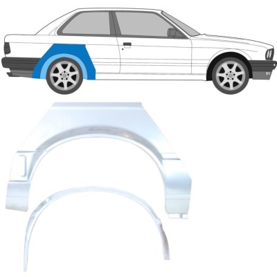 Notranji in zunanji popravni panel zadnjega blatnika za BMW 3 E30 1987-1994 / Desna / Komplet 10851