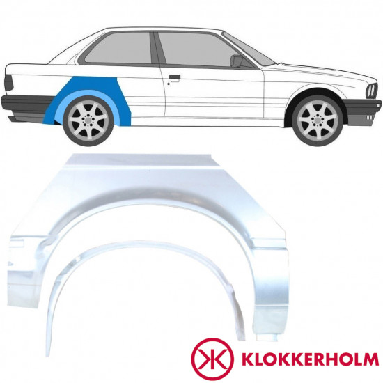 Notranji in zunanji popravni panel zadnjega blatnika za BMW 3 E30 1982-1987 / Desna / Komplet 10848