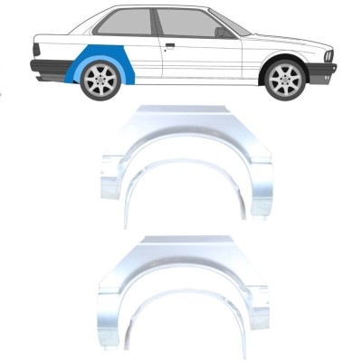 Notranji in zunanji popravni panel zadnjega blatnika za BMW 3 E30 1982-1987 / Komplet 10850