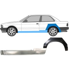 Popravni panel celotnega praga in zadnjega blatnika za BMW 3 E30 1982-1987 / Leva / Komplet 11235