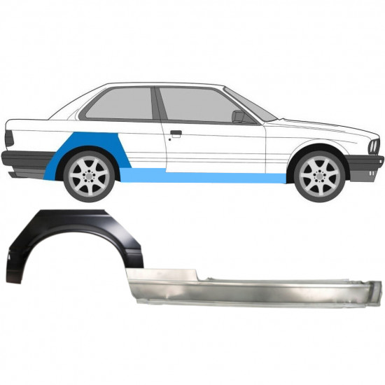 Reparaturni del praga in zadnjega blatnika za BMW 3 E30 1982-1987 / Desna / Komplet 11234