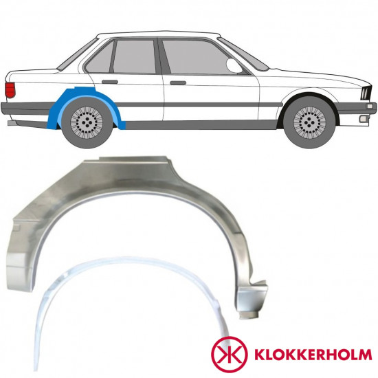 Notranji in zunanji popravni panel zadnjega blatnika za BMW 3 E30 1982-1987 / Desna / Komplet 10857