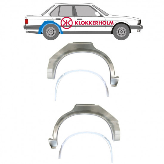 Notranji in zunanji popravni panel zadnjega blatnika za BMW 3 E30 1982-1987 / Komplet 10859